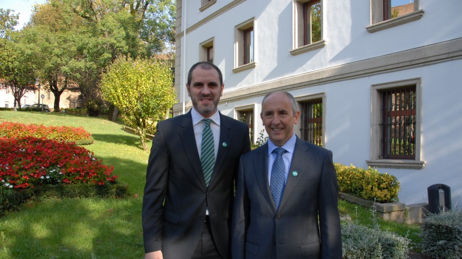 Josu Erkoreka junto a Josu Bergara en Sestao