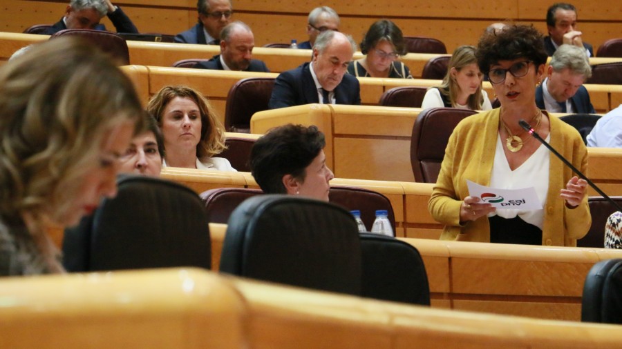 Maribel Vaquerok Karrantzako trenbide-sarea inbertsio eta mantentze-lanez hornitzera premiatu du Espainiako Gobernua, kalitatezko zerbitzu publikoa eskaintzeko